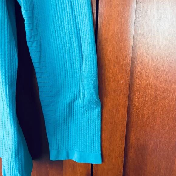 Salomon Essential Warm Top Base Layer Mock Neck Long Sleeve Blue Size Large NEW - Picture 5 of 10